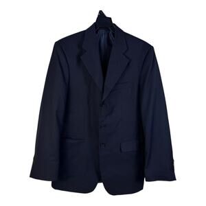 Canali Blazer Men 38 Blue Sports Coat Jacket Wool Business Plaid Preppy Italy
